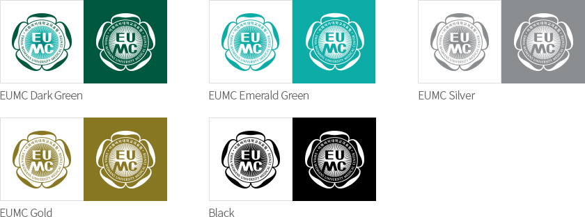 EUMC Dark Green, EUMC Emerald Green, EUMC Silver, EUMC Gold, EUMC Black