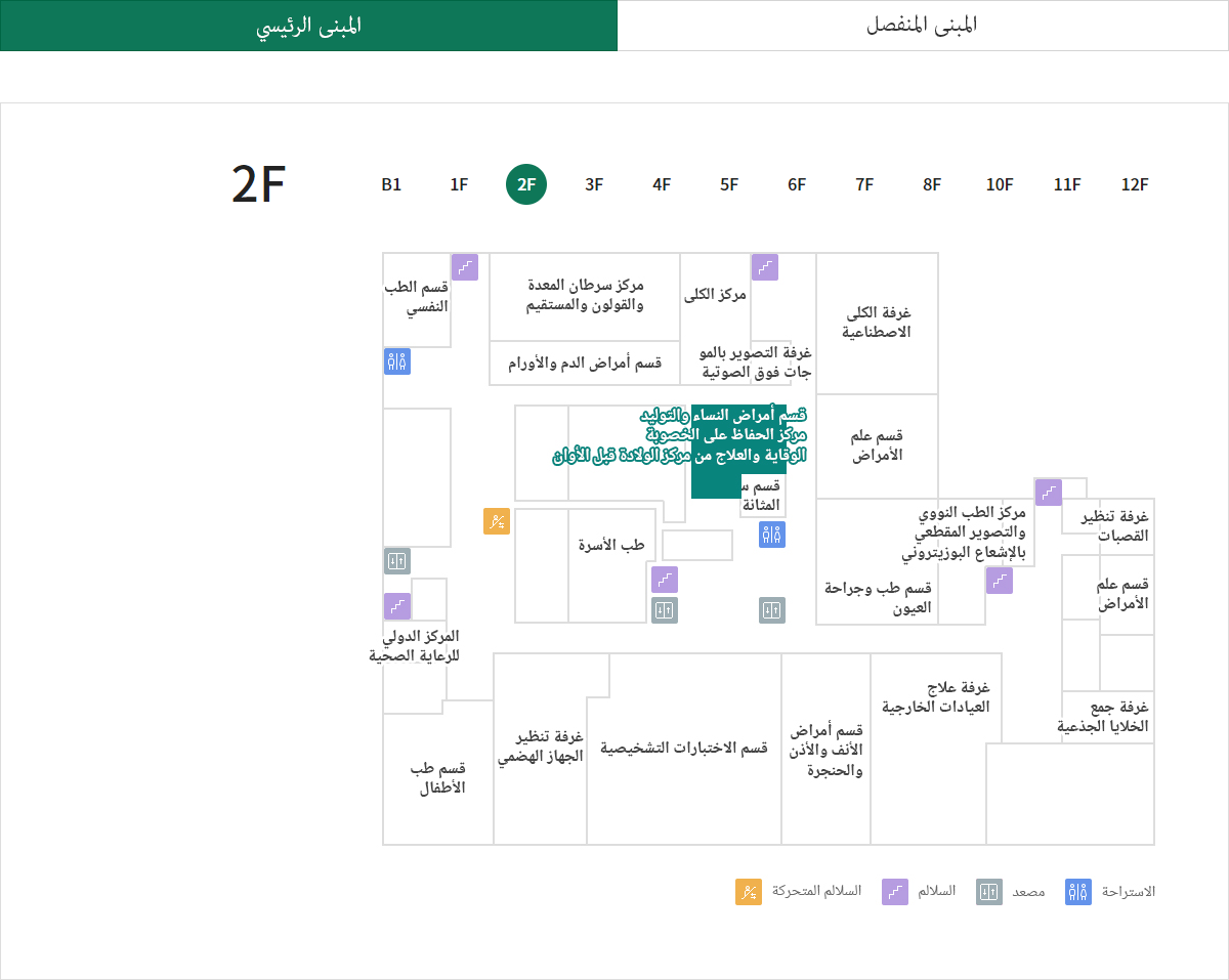 أمراض النساء والتوليد 위치이미지